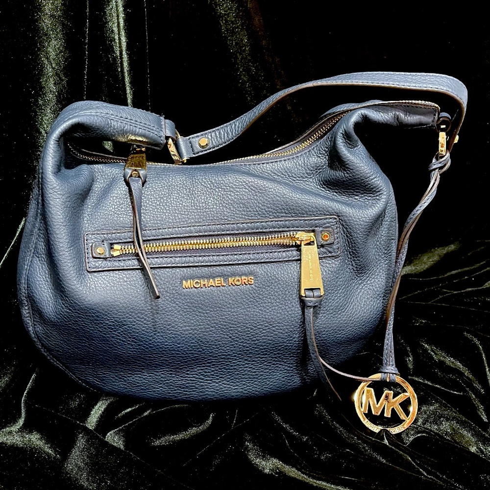 Michael Kors Navy Blue Hobo Bag